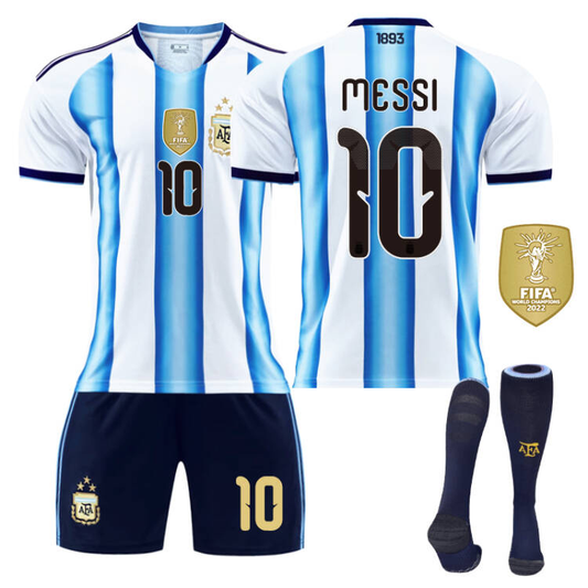 2026 FIFA World Cup Argentina Home Jersey #10 Messi #9 Alvarez #22 Martinez #20 Enzo Football Shirt Fan Edition Children/Adult Sizes 16-XXL(De Paul + Size20)