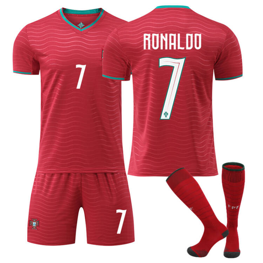 2026 FIFA World Cup Portugal Home Red Soccer Jersey #7 Ronaldo ，#8 Bruno Fernandes#10 Bernardo Silva#17 Rafael Leão Football Shirt Fan Edition Adult Sizes(Ronaldo + Size28)