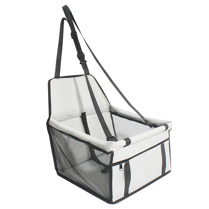 LIGHT GRAY Portable Pet Car Seat – Adjustable Travel Carrier with Safety Belt, for Dogs & Cats